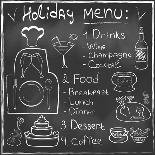 Holiday Food Menu Set Hand Drawn on Chalkboard-Natasha_from_Russia-Art Print