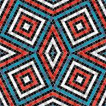Antique Tile Rhombus Pattern Mosaic Seamless Pattern-NatBasil-Photographic Print