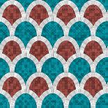 Antique Tile Rhombus Pattern Mosaic Seamless Pattern-NatBasil-Photographic Print