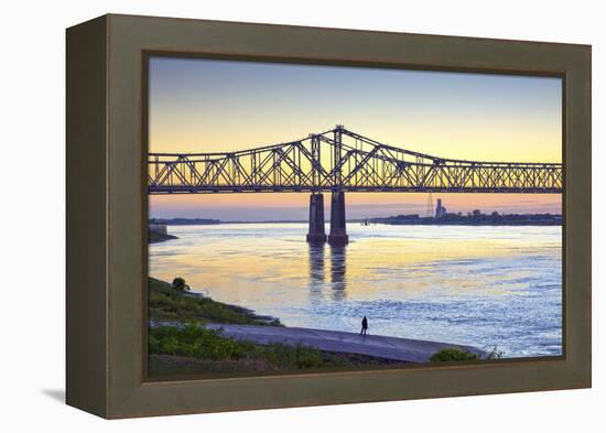 Natchez, Mississippi, Historic Under The Hill District, Natchez-Vidalia Bridge-John Coletti-Framed Premier Image Canvas