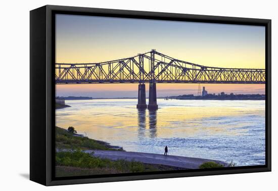 Natchez, Mississippi, Historic Under The Hill District, Natchez-Vidalia Bridge-John Coletti-Framed Premier Image Canvas