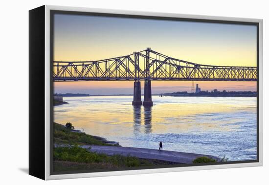 Natchez, Mississippi, Historic Under The Hill District, Natchez-Vidalia Bridge-John Coletti-Framed Premier Image Canvas