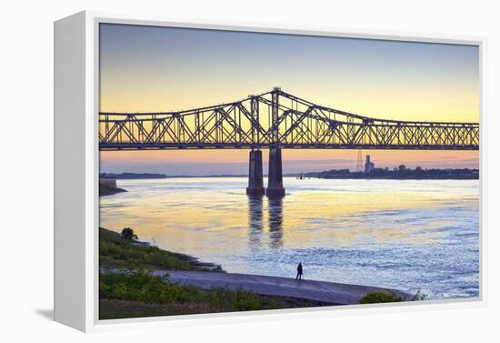 Natchez, Mississippi, Historic Under The Hill District, Natchez-Vidalia Bridge-John Coletti-Framed Premier Image Canvas