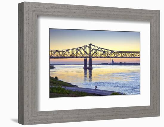 Natchez, Mississippi, Historic Under The Hill District, Natchez-Vidalia Bridge-John Coletti-Framed Photographic Print