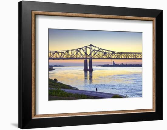 Natchez, Mississippi, Historic Under The Hill District, Natchez-Vidalia Bridge-John Coletti-Framed Photographic Print