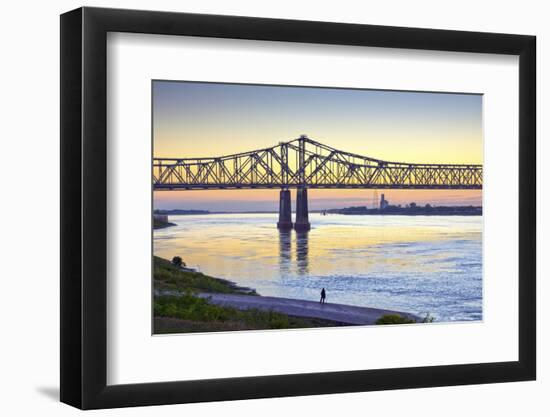 Natchez, Mississippi, Historic Under The Hill District, Natchez-Vidalia Bridge-John Coletti-Framed Photographic Print