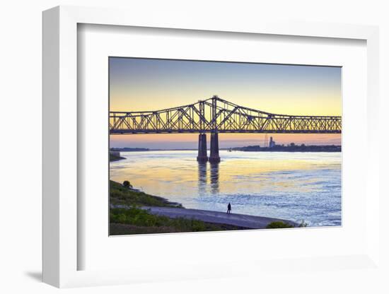 Natchez, Mississippi, Historic Under The Hill District, Natchez-Vidalia Bridge-John Coletti-Framed Photographic Print