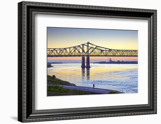Natchez, Mississippi, Historic Under The Hill District, Natchez-Vidalia Bridge-John Coletti-Framed Photographic Print