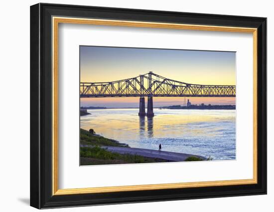 Natchez, Mississippi, Historic Under The Hill District, Natchez-Vidalia Bridge-John Coletti-Framed Photographic Print