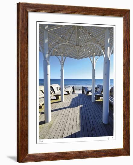 Natchez St. Beach Pavilion-John Gynell-Framed Giclee Print
