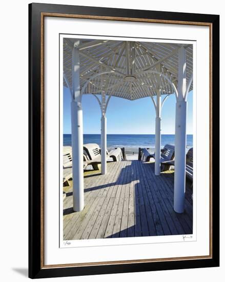 Natchez St. Beach Pavilion-John Gynell-Framed Giclee Print