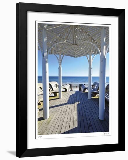 Natchez St. Beach Pavilion-John Gynell-Framed Giclee Print