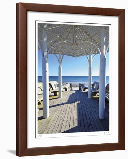 Natchez St. Beach Pavilion-John Gynell-Framed Giclee Print