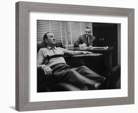 Nate Zusman Taking a Lie Detector Test-null-Framed Photographic Print