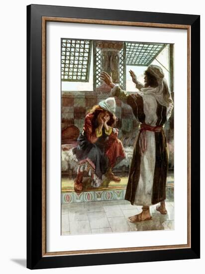 Nathan reproaches David by J James Tissot - Bible-James Jacques Joseph Tissot-Framed Giclee Print