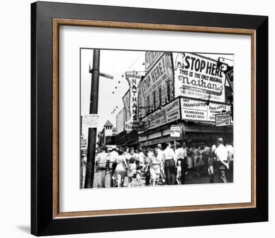 Nathan's Hot Dogs, Coney Island, New York, c.1960-null-Framed Art Print