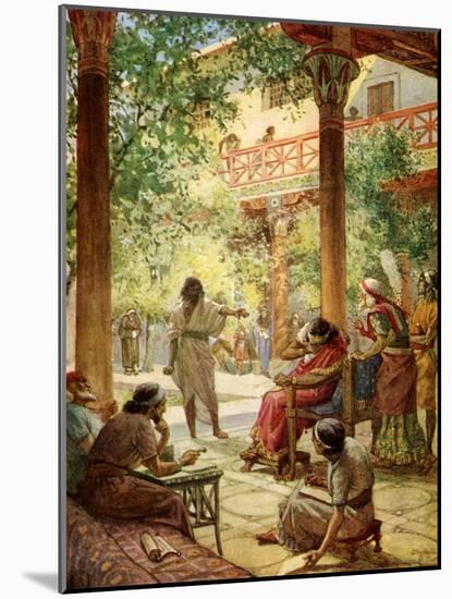 Nathan the prophet renounces the sin of David - Bible-William Brassey Hole-Mounted Giclee Print