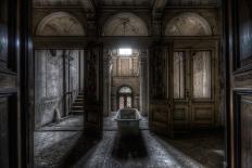 Abandoned Building Interior with Decorative Panelling and Old Grand Piano-Nathan Wright-Photographic Print