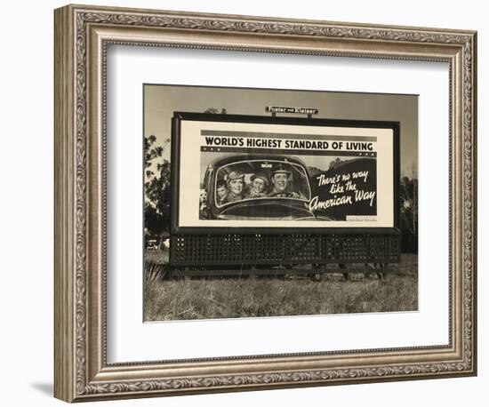 National Association of Manufacturers Billboard Campaigns Against New Deal Policies, 1937-Dorothea Lange-Framed Art Print