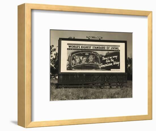 National Association of Manufacturers Billboard Campaigns Against New Deal Policies, 1937-Dorothea Lange-Framed Art Print