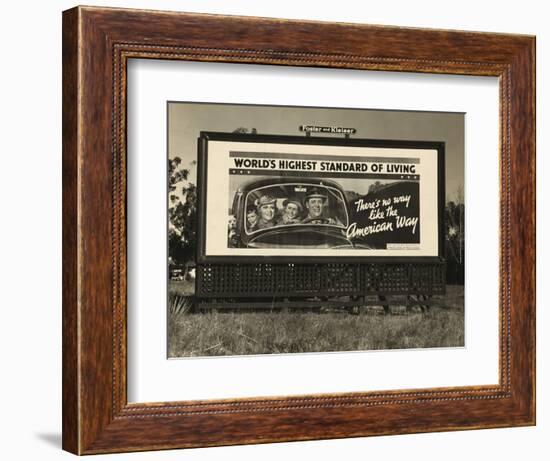 National Association of Manufacturers Billboard Campaigns Against New Deal Policies, 1937-Dorothea Lange-Framed Art Print