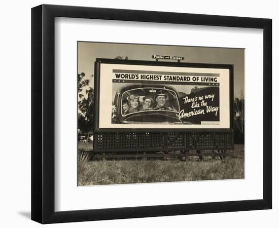 National Association of Manufacturers Billboard Campaigns Against New Deal Policies, 1937-Dorothea Lange-Framed Art Print