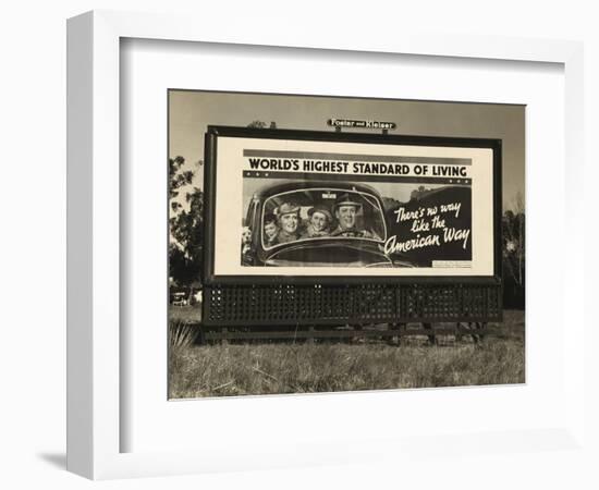 National Association of Manufacturers Billboard Campaigns Against New Deal Policies, 1937-Dorothea Lange-Framed Art Print