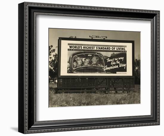 National Association of Manufacturers Billboard Campaigns Against New Deal Policies, 1937-Dorothea Lange-Framed Art Print