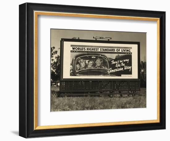 National Association of Manufacturers Billboard Campaigns Against New Deal Policies, 1937-Dorothea Lange-Framed Art Print