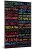 National Basketball Association Cities Colorful-null-Mounted Art Print