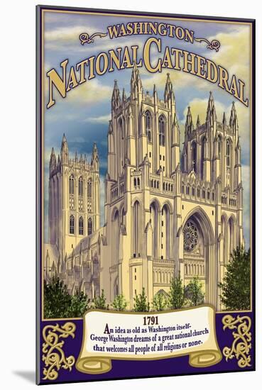 National Cathedral - Washington, Dc, c.2009-Lantern Press-Mounted Art Print