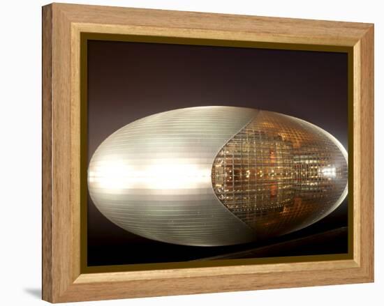 National Centre for the Performing Arts, Egg Shape Reflection, Illuminated During National Day Fest-Kimberly Walker-Framed Premier Image Canvas