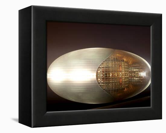 National Centre for the Performing Arts, Egg Shape Reflection, Illuminated During National Day Fest-Kimberly Walker-Framed Premier Image Canvas