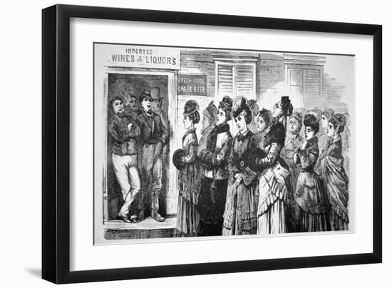 National Christian Temperance Union Singing Hymns and Praying For Lost Souls in a Saloon, 1874-null-Framed Giclee Print