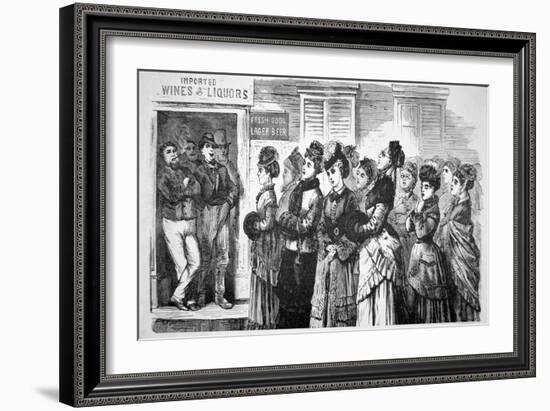 National Christian Temperance Union Singing Hymns and Praying For Lost Souls in a Saloon, 1874-null-Framed Giclee Print