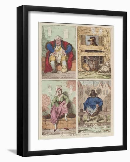 National Conveniences, 1769-James Gillray-Framed Giclee Print