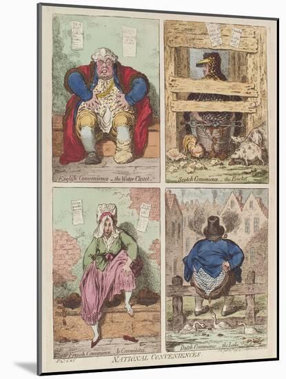 National Conveniences, 1769-James Gillray-Mounted Giclee Print