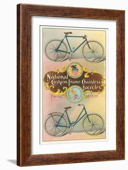 National Cushion Frame Chainless Bicycle-null-Framed Art Print