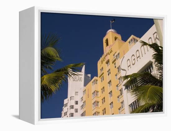 National, Delano, and Sagamore Hotels in Art Deco Style, South Beach, Miami, Florida, USA-Nancy & Steve Ross-Framed Premier Image Canvas