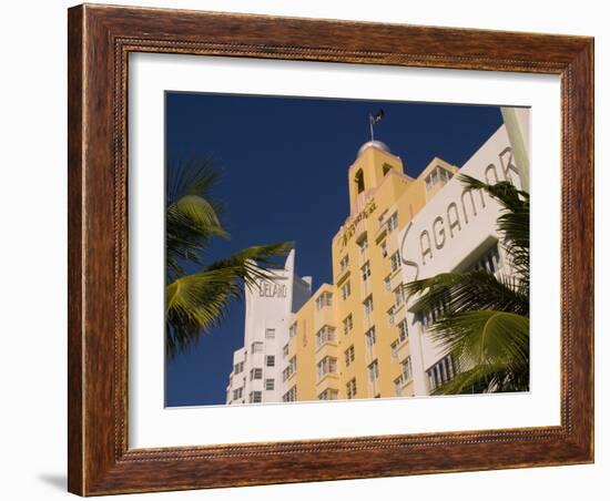 National, Delano, and Sagamore Hotels in Art Deco Style, South Beach, Miami, Florida, USA-Nancy & Steve Ross-Framed Photographic Print