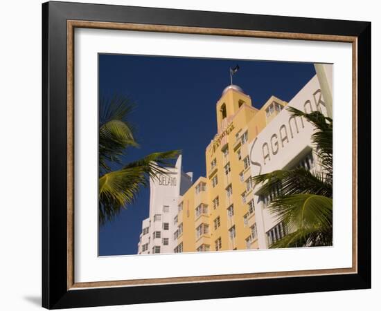 National, Delano, and Sagamore Hotels in Art Deco Style, South Beach, Miami, Florida, USA-Nancy & Steve Ross-Framed Photographic Print