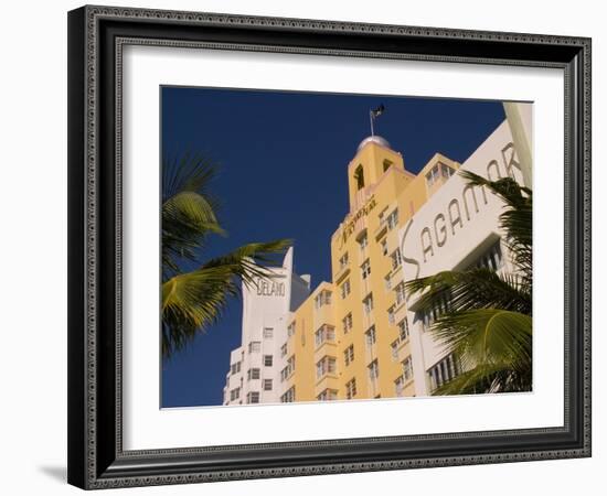 National, Delano, and Sagamore Hotels in Art Deco Style, South Beach, Miami, Florida, USA-Nancy & Steve Ross-Framed Photographic Print