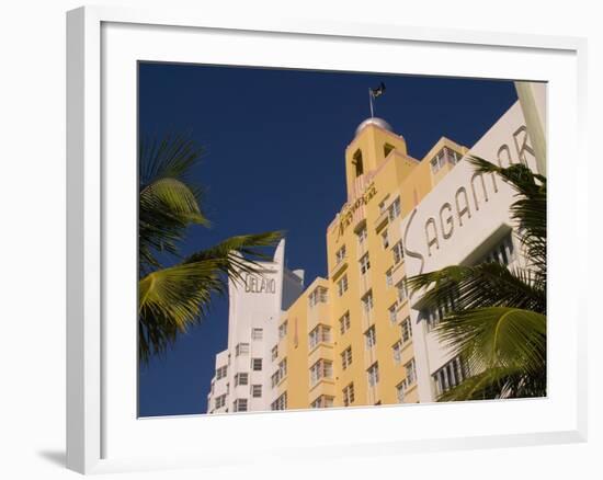 National, Delano, and Sagamore Hotels in Art Deco Style, South Beach, Miami, Florida, USA-Nancy & Steve Ross-Framed Photographic Print