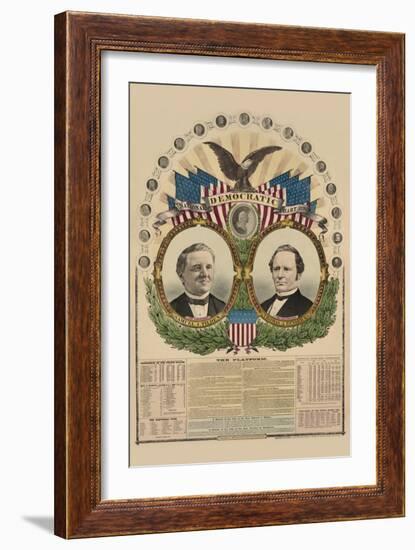 National Democratic Chart 1876: Samuel J. Tilden, President, Thomas A. Hendricks, Vice President-H. H. Lloyd-Framed Art Print