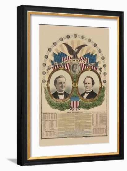 National Democratic Chart 1876: Samuel J. Tilden, President, Thomas A. Hendricks, Vice President-H. H. Lloyd-Framed Art Print