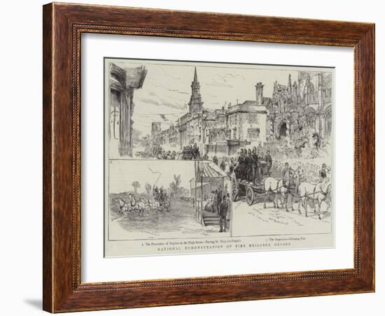 National Demonstration of Fire Brigades, Oxford-null-Framed Giclee Print