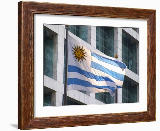 National Flag and Plaza Independencia, Montevideo, Uruguay-Per Karlsson-Framed Photographic Print