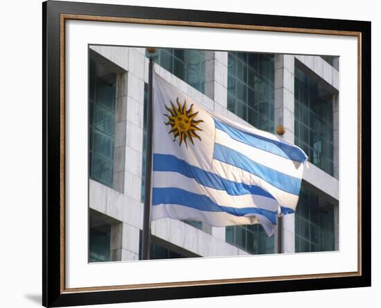 National Flag and Plaza Independencia, Montevideo, Uruguay-Per Karlsson-Framed Photographic Print