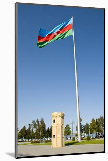 National Flag Blowing in Wind, Baku, Azerbaijan-Michael Runkel-Mounted Photographic Print