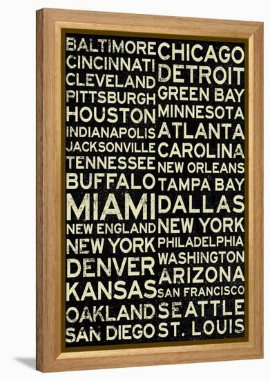 National Football League Cities Vintage Style-null-Framed Stretched Canvas